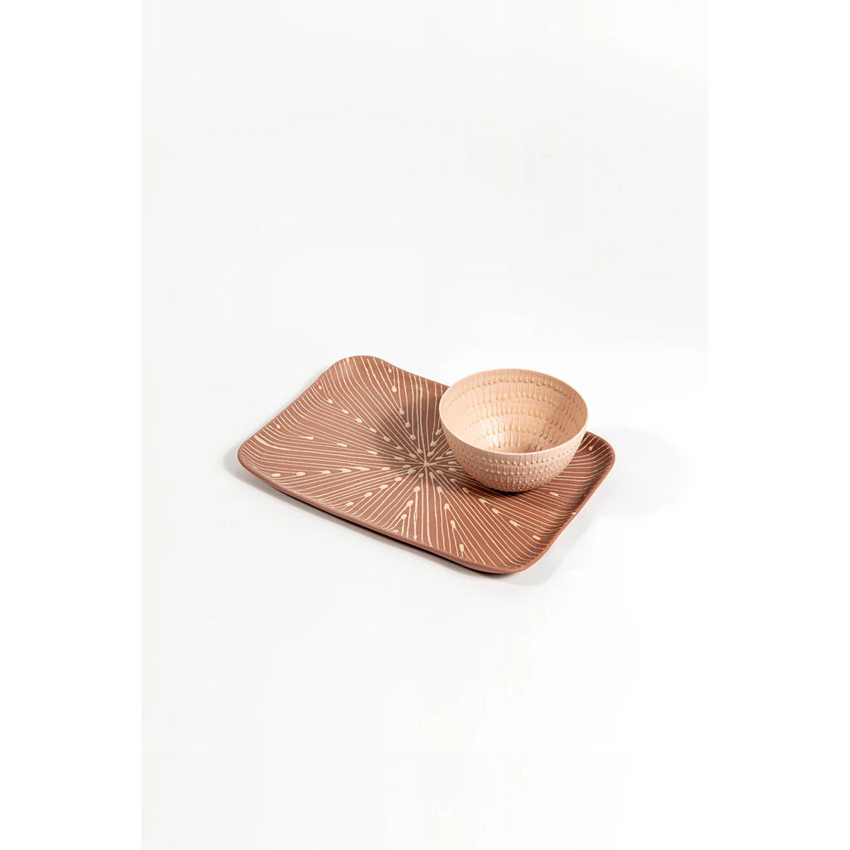 Apple and Honey Dish Set in Blush and Indian Red by Maiyan
