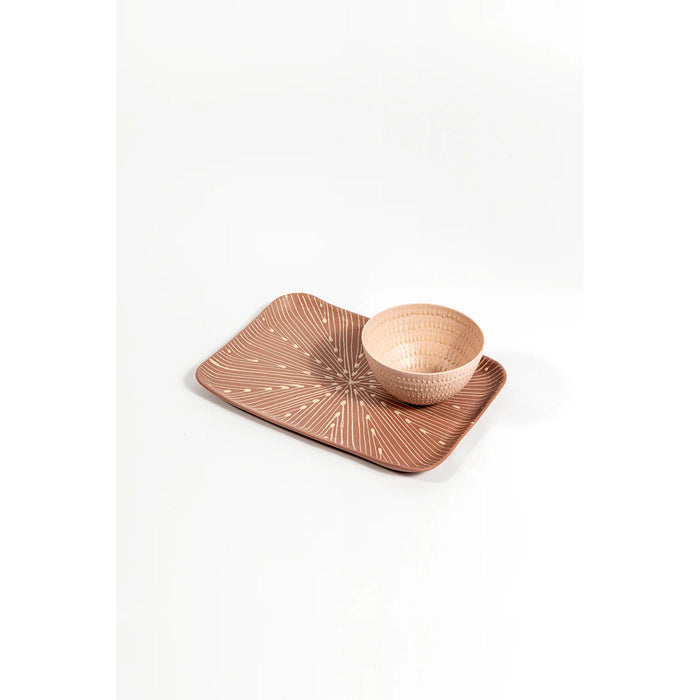Apple and Honey Dish Set in Blush and Indian Red by Maiyan