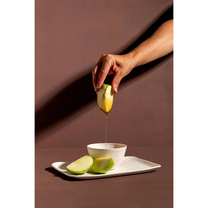 Apple and Honey Dish Set in White with White Pattern by Maiyan