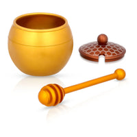 Mini Honeycomb Honey Jar in Gold for Rosh Hashanah by Akilov