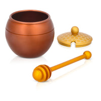 Mini Honeycomb Honey Jar in Brown for Rosh Hashanah by Akilov