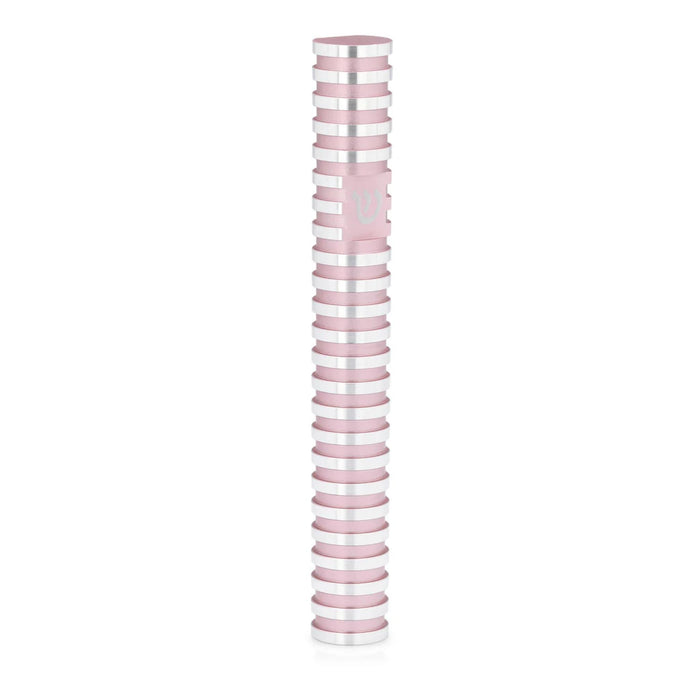 Circle Striped Mezuzah in Light Pink by Akilov