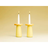Mushroom Candlesticks in Mustard/Lemon by Tchotchke