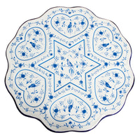 Hearts and Star Of David Ceramic Seder Plate, Replica Vienna 1900's By the Israel Museum