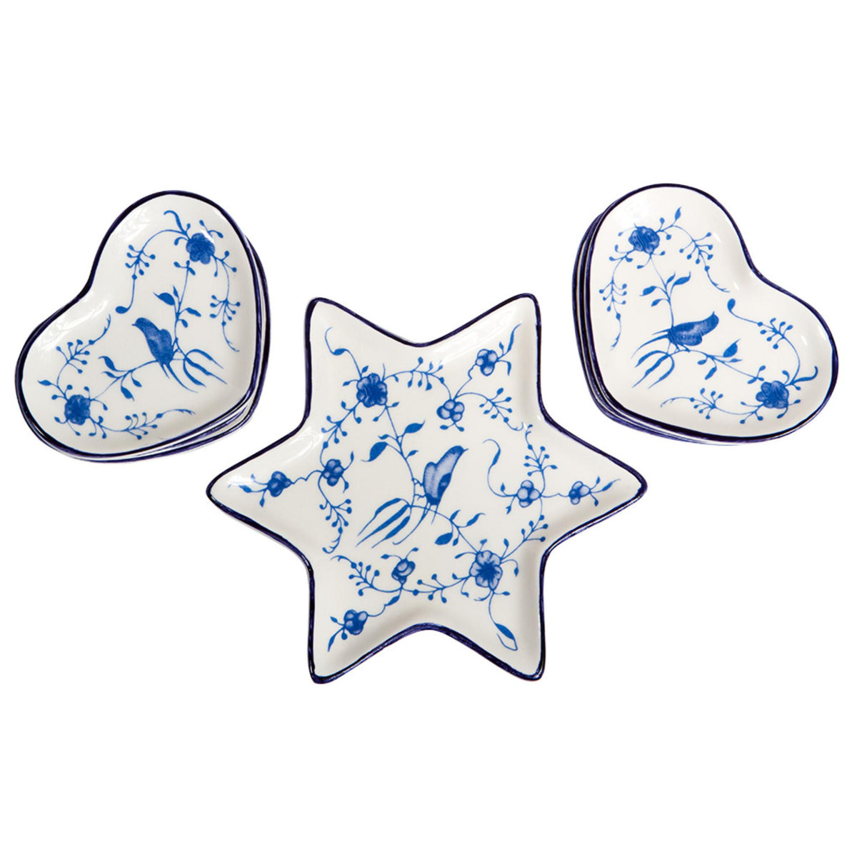 Hearts and Star Of David Ceramic Seder Plate, Replica Vienna 1900's By the Israel Museum