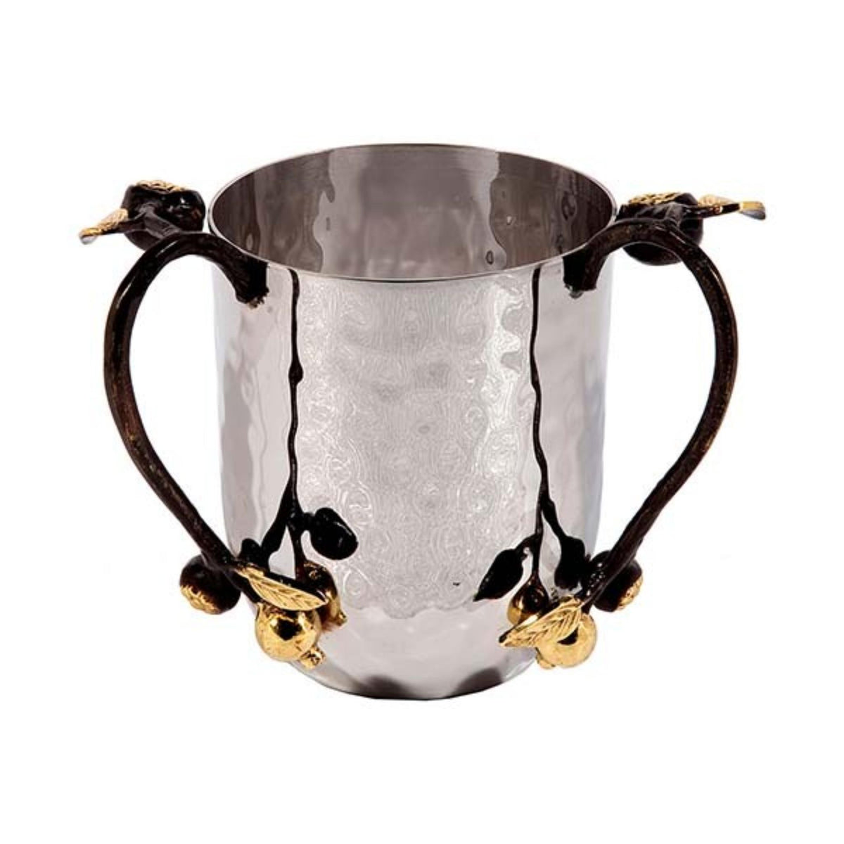 Gold Pomegranates Hammered Washing Cup/Netilat Yadayim by Yair Emanuel