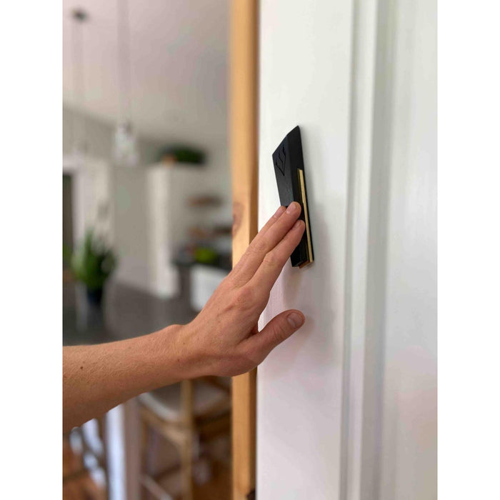 Evening L'dor V'dor Mezuzah in Walnut and Brass By Windthrow