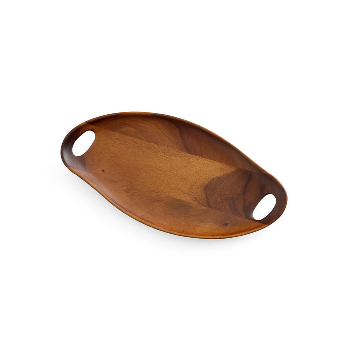 Curved Acacia Wood Challah Tray by Nambe