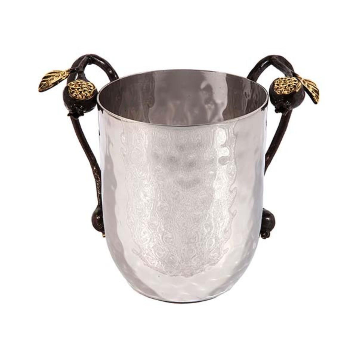 Gold Pomegranates Hammered Washing Cup/Netilat Yadayim by Yair Emanuel
