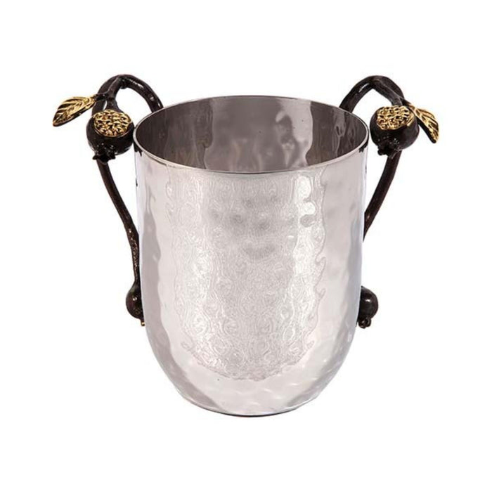 Gold Pomegranates Hammered Washing Cup/Netilat Yadayim by Yair Emanuel
