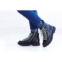 Happy Chanukah Youth Crew Socks with Lurex