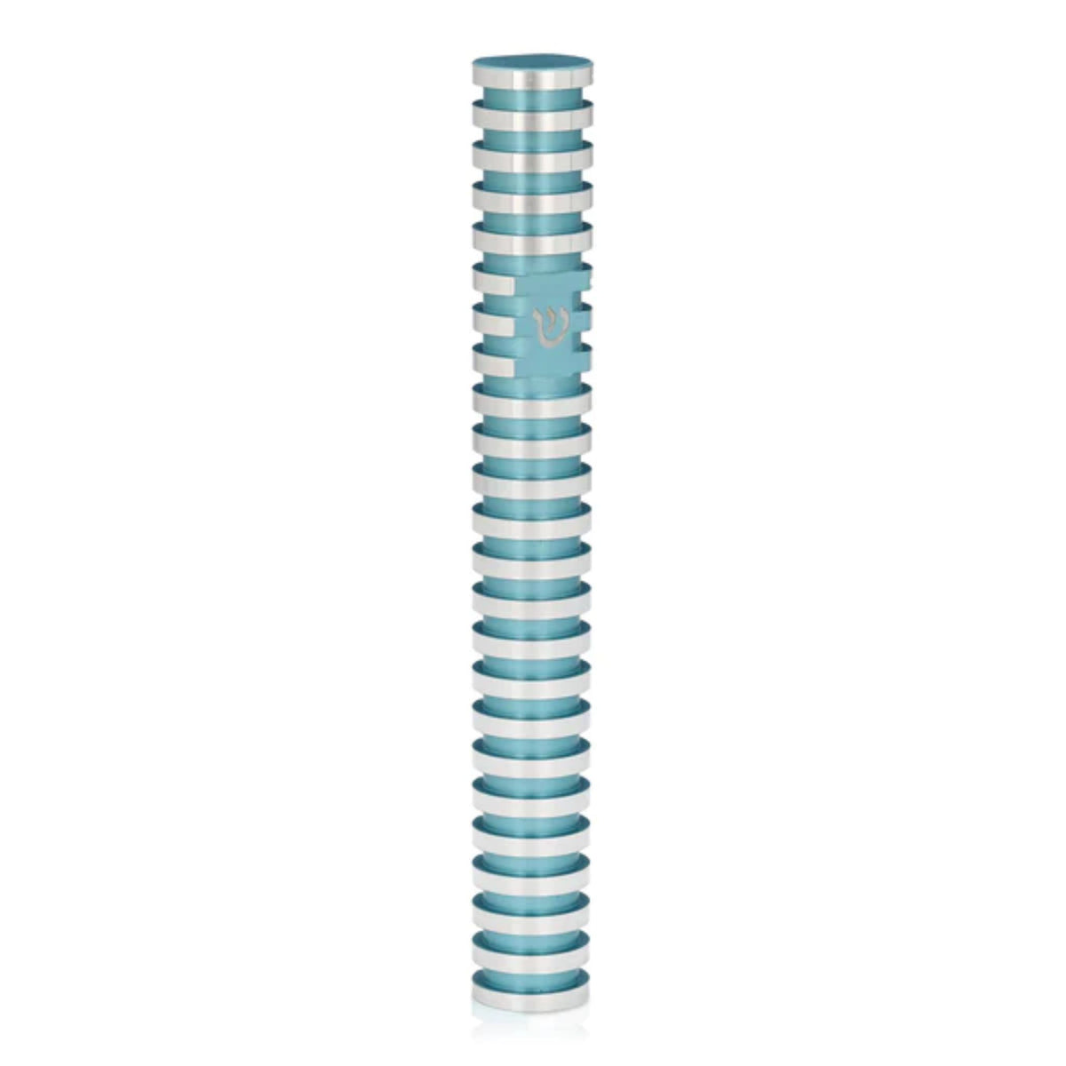 Circle Striped Mezuzah in Light Blue by Akilov