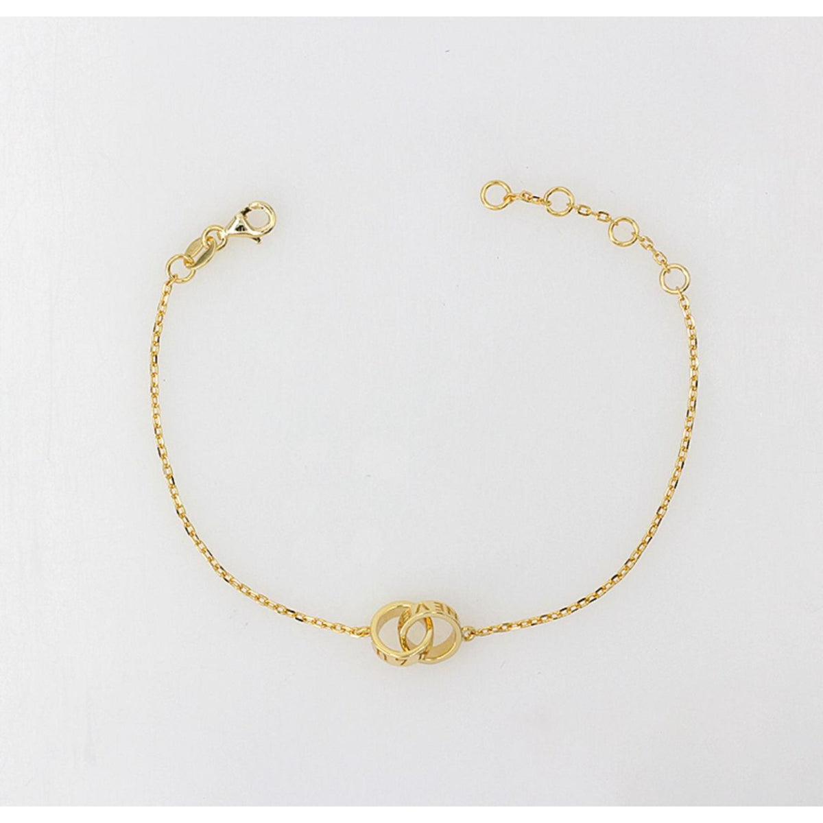 Never Forget/ Am Yisrael Chai Links Braclet in Gold by Penny Levi