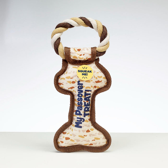"Chewdaica"™ Pesach Matzah Bone Squeaky Dog Toy