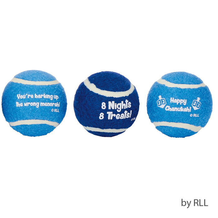 "Chewdaica" Set of 3 Chanukah Dog Tennis Balls