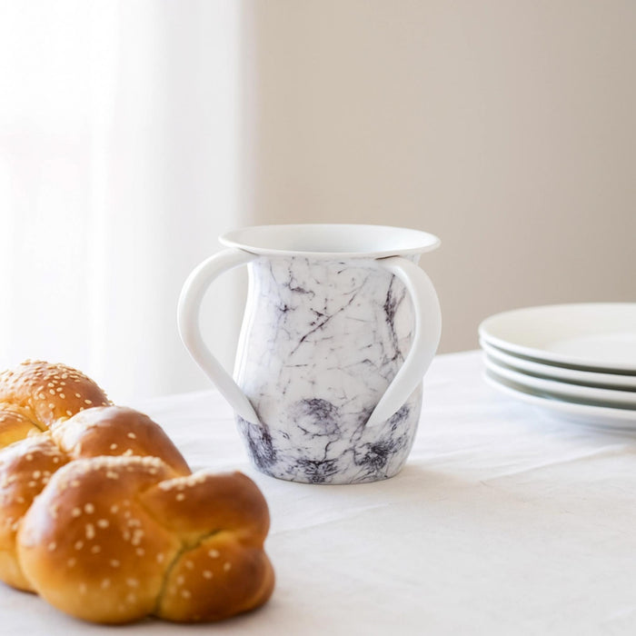 White Marble Netilat Yadayim/ Washing Cup by Aulicia