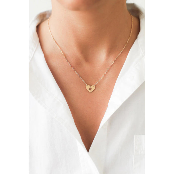 Israel at Heart Necklace in Gold by Shlomit Ofir
