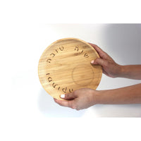 'Bee' Bamboo and Ceramic Apple and Honey Dish Set For Rosh Hashanah with Colour Illustrations by Mickala Design