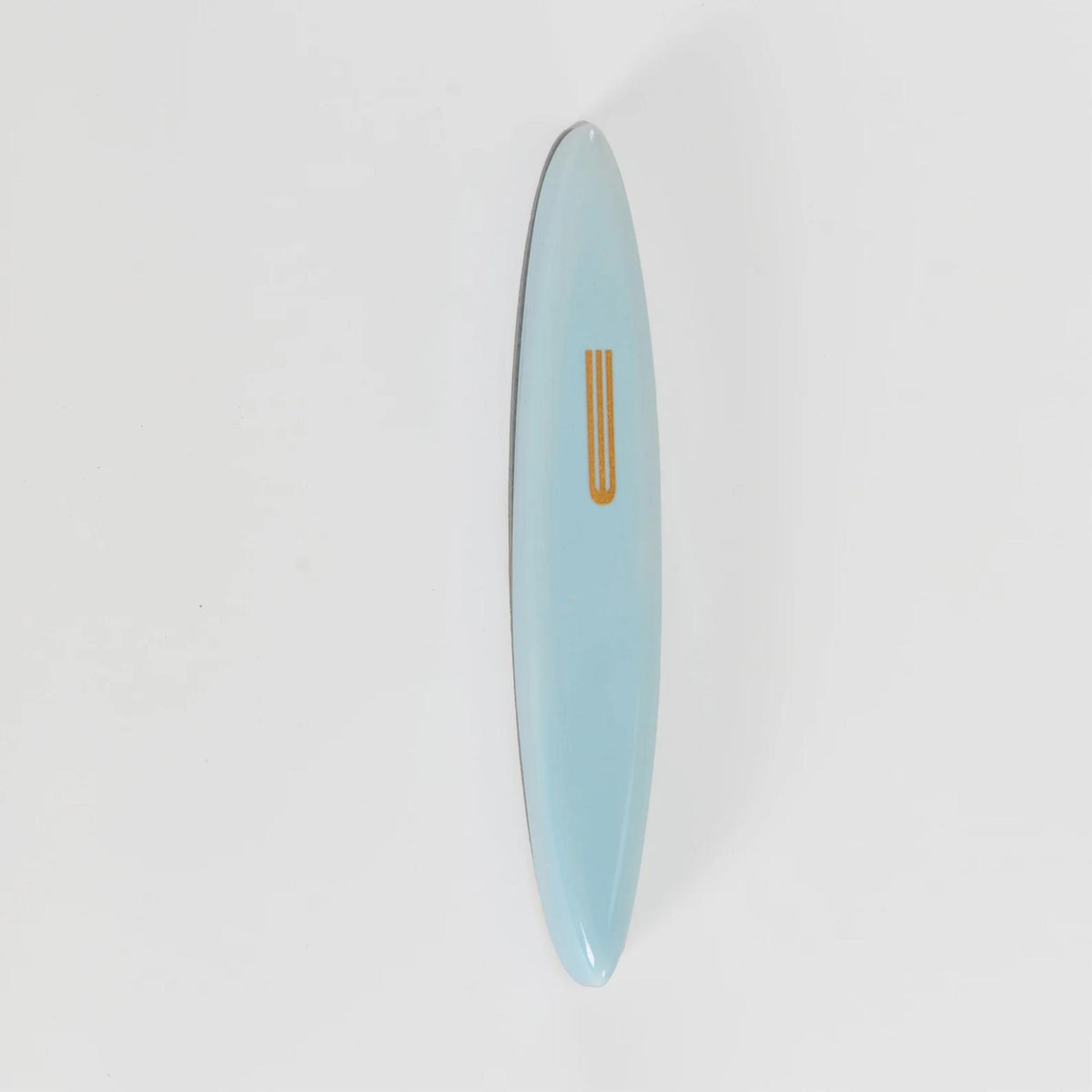 Clay Mezuzah in Pale Blue with Gold Shin by Mickala Design