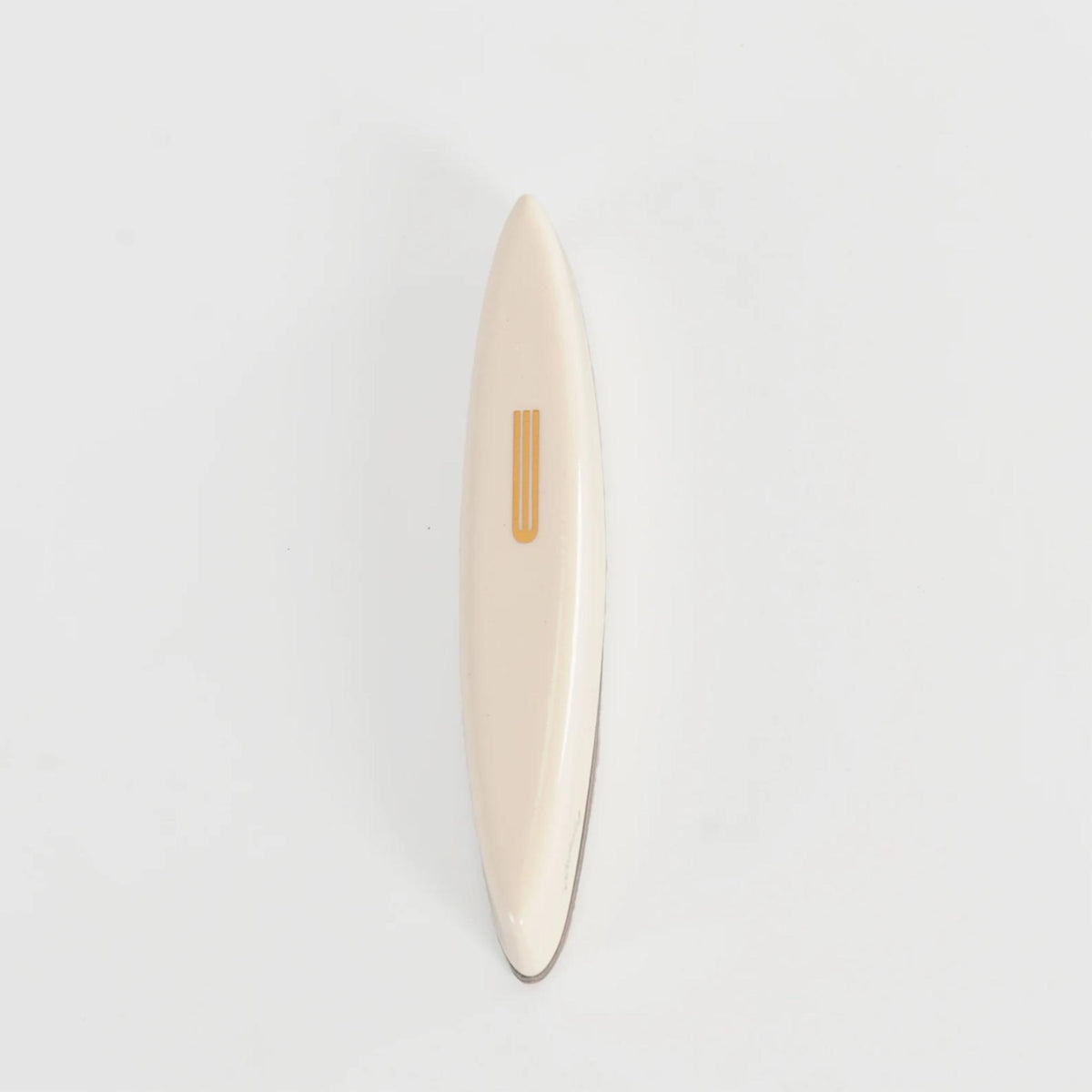 Clay Mezuzah in White with Gold Shin by Mickala Design