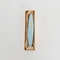 Clay Mezuzah in Pale Blue with Gold Shin by Mickala Design