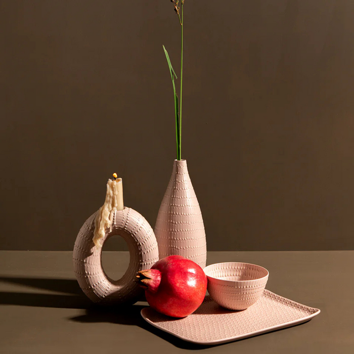 Apple and Honey Dish Set in Blush and Indian Red by Maiyan