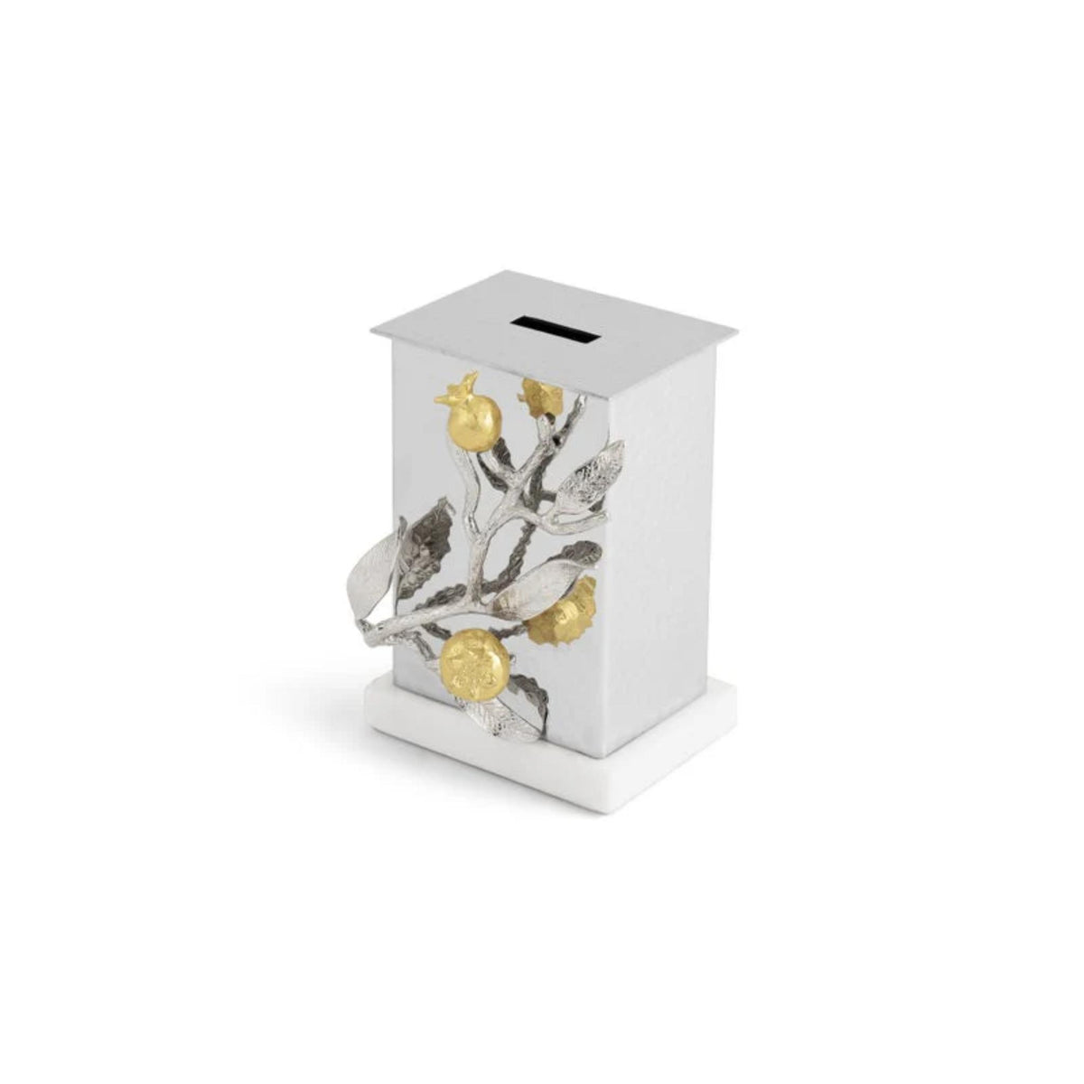 Pomegranate Silver & Gold Tzedakah Box by Michael Aram