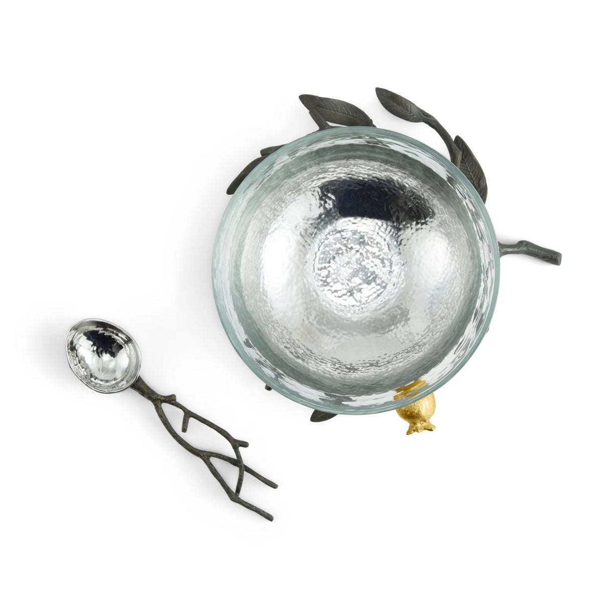 Pomegranate Glass Honey Bowl with Spoon by Michael Aram