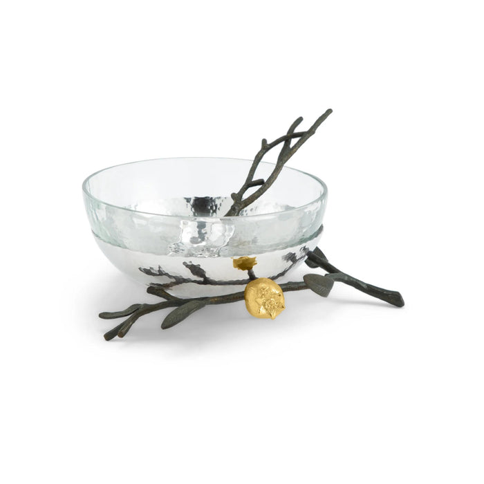 Pomegranate Glass Honey Bowl with Spoon by Michael Aram