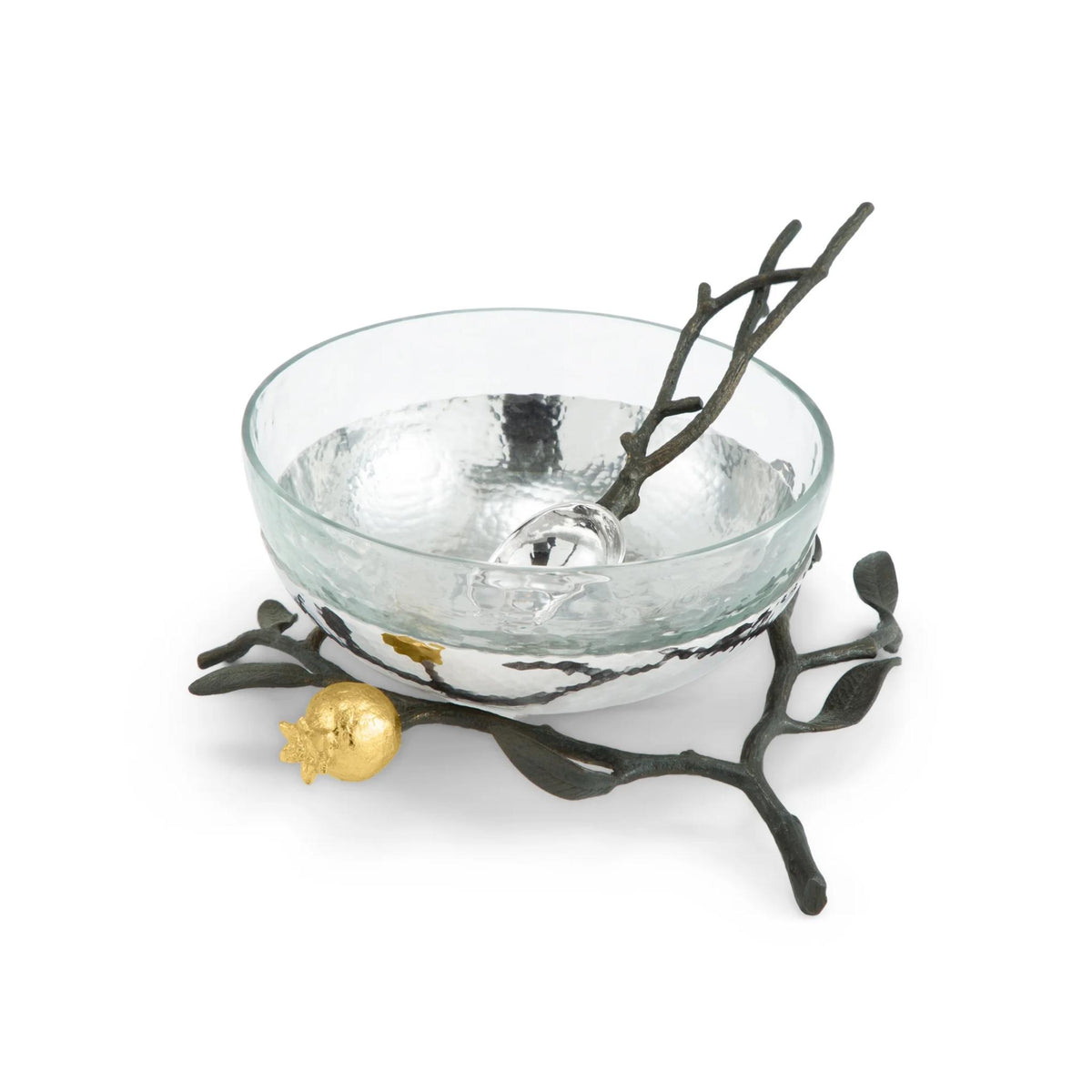 Pomegranate Glass Honey Bowl with Spoon by Michael Aram