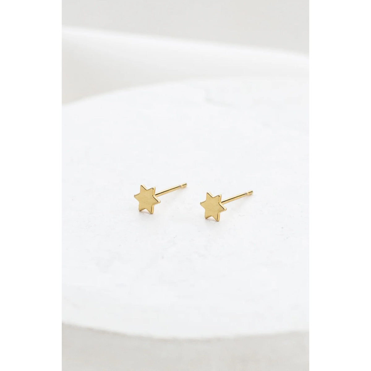 Tiny Star Of David Earrings Gold by Shlomit Ofir