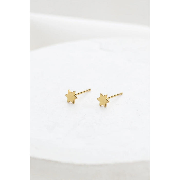 Tiny Star Of David Earrings Gold by Shlomit Ofir