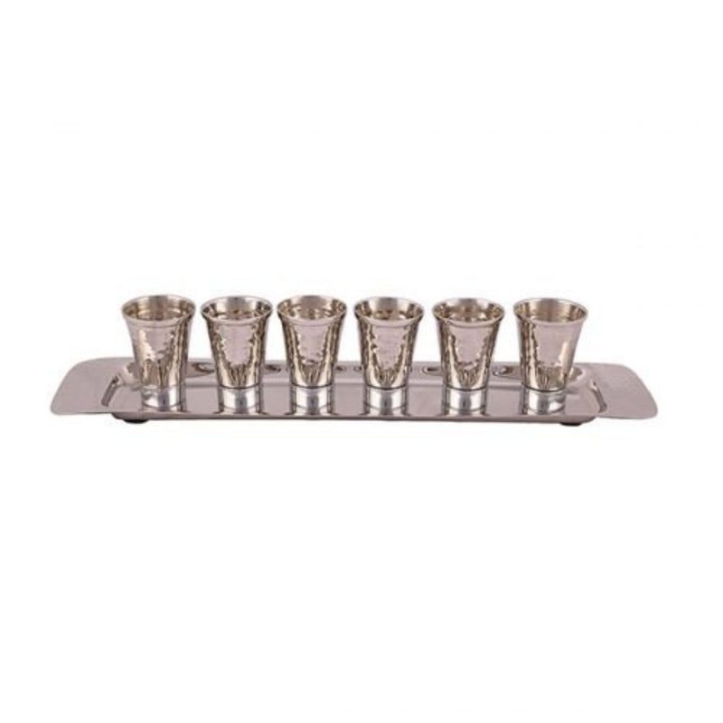 Hammered Kiddush Small Cup Set of 6 by Yair Emanuel