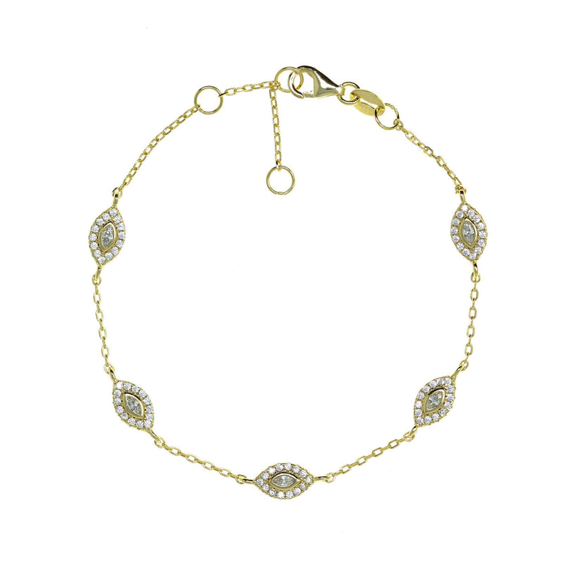Chain and Evil Eye Gold Bracelet by Penny Levi