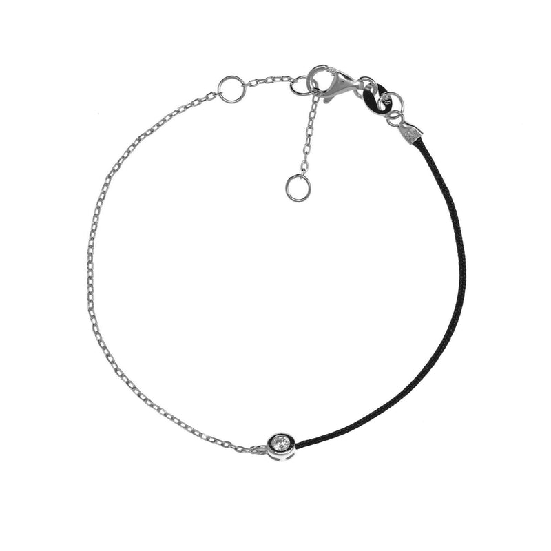 Kabbalah Chain and String Bracelet Black / Silver by Penny Levi