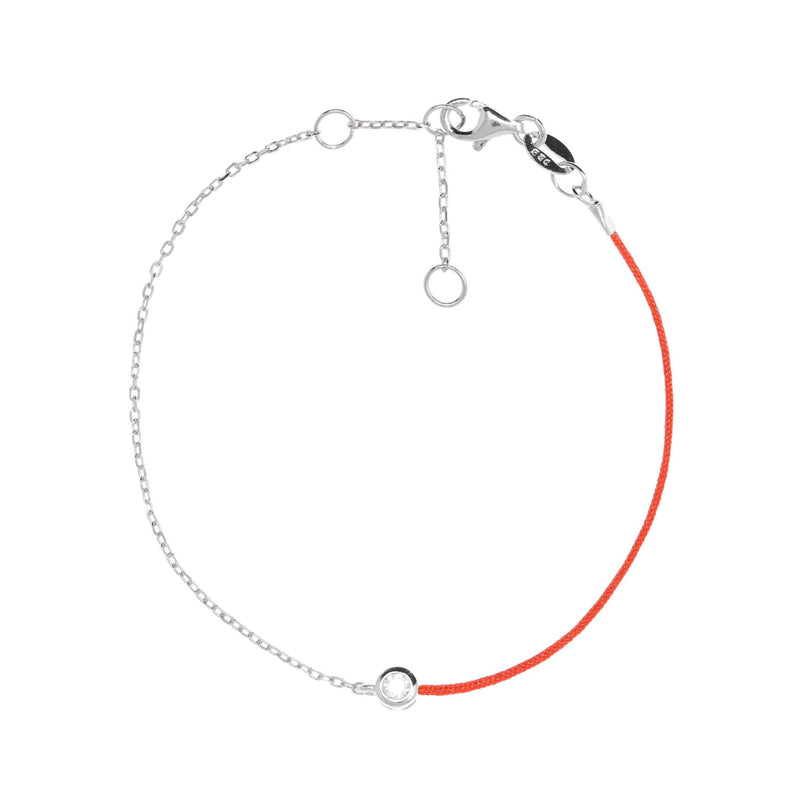 Kabbalah Chain and String Bracelet in Red / Silver  by Penny Levi