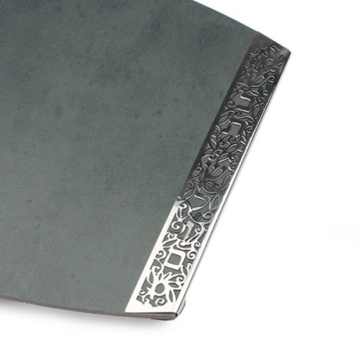 Challah Board in Porcelain with Metal Cutout - Grey by Yair Emanuel