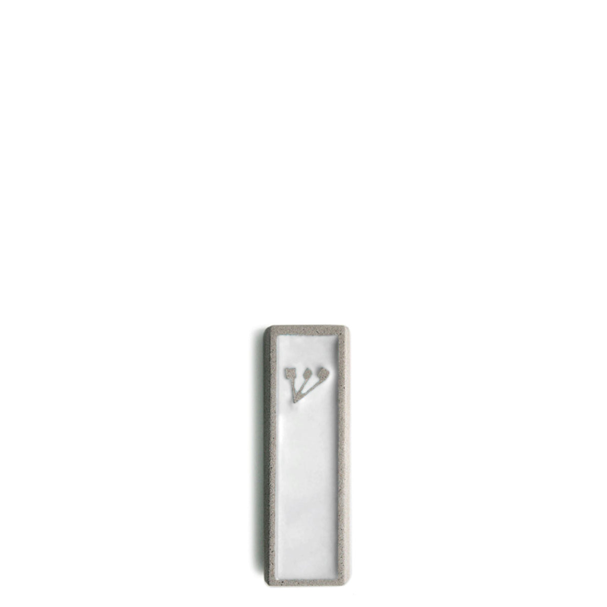 "ש" Concrete Mezuzah in White by Marit Meisler at CeMMent