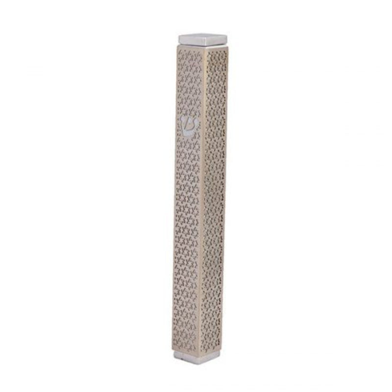 Stainless Steel Cutout Mezuzah with Magen David by Yair Emanuel