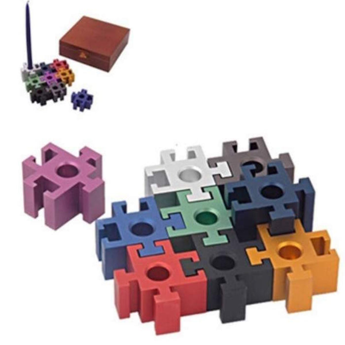 Square Puzzle Piece Chanukiah by Dabbah