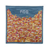 Jerusalem Full Embroidery Multi Colour Matzah & Afikomen Set in Jerusalem Blue by Yair Emanuel