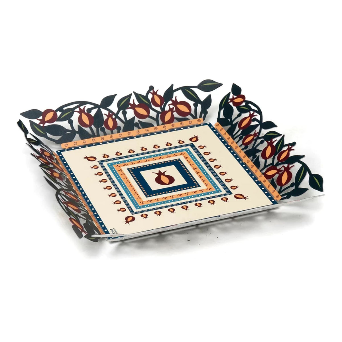 Pomegranate Laser Cut Matzah Tray by Dorit
