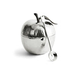 Rosh Hashanah Apple Honey Pot with Spoon in Nickleplate by Michael Aram