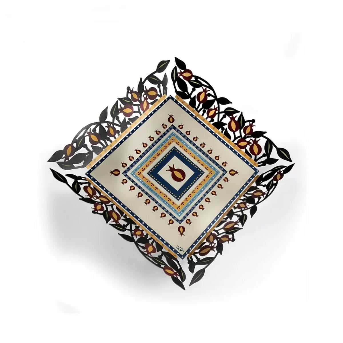 Pomegranate Laser Cut Matzah Tray by Dorit