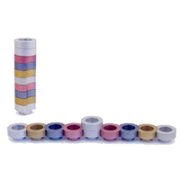 Travelling Doughnut Chanukiah in Pink/Silver/Gold by Agayof