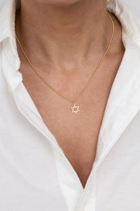 Tiny Star of David Necklace in Gold by Shlomit Ofir