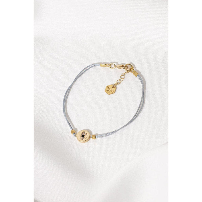 Yuli Eye Bracelet with Grey Strong and Gold Accents by Shlomit Ofir