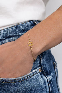 Tiny Star Of David Bracelet by Shlomit Ofir