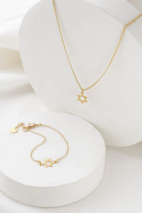 Tiny Star of David Necklace in Gold by Shlomit Ofir