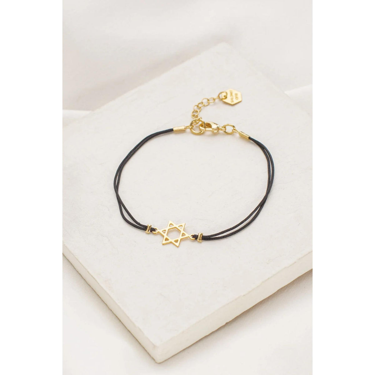 Star of David Bracelet Black/Gold for Men by Shlomit Ofir